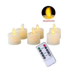 Load image into Gallery viewer, Pack of 6 or 12 Remote or Not Remote Flameless Battery Candles Realistic and Bright Flickering Bulb Battery Operated Flameless LED Tea Light Ideal for Parties Weddings Birthdays Hollween Gift Realistic and Bright Flickering Fake Dancing Flame Tea lights
