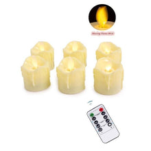 Load image into Gallery viewer, Pack of 6 or 12 Remote or Not Remote Flameless Battery Candles Realistic and Bright Flickering Bulb Battery Operated Flameless LED Tea Light Ideal for Parties Weddings Birthdays Hollween Gift Realistic and Bright Flickering Fake Dancing Flame Tea lights
