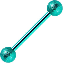Load image into Gallery viewer, 14G 5/8 Green Color PVD Sandblasted Barbell Tongue Ring
