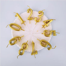 Load image into Gallery viewer, Party Decoration Golden Candles Number Home Cake Birthday Wedding Supplies Birthday Number Candles Cake Numeral Candles Number 0-9 Cake Topper Decoration for Birthday Wedding Reunion Theme Party
