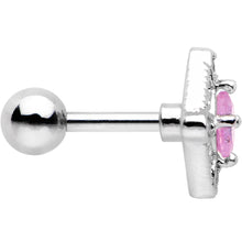 Load image into Gallery viewer, 16G 1/4 Clear Pink Gem Rococo Rhombus Tragus Cartilage Earring
