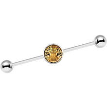 Load image into Gallery viewer, 14G Full Color Leopard Eyes Industrial Barbell 37mm
