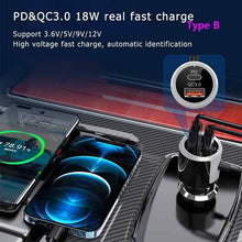 Load image into Gallery viewer, PD18W and QC3.0 Bluetooth 5.0 Car Radio Adapter Dual Fast Charging Port Wireless FM Audio Hands Free Car Kit Receiver
