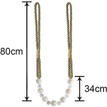 Load image into Gallery viewer, Pearl Curtain Tieback Bling Pearl Bandage Accessories Curtains Holder Buckle Tie Rope Home Decorative Curtain Tieback Decorative Drapery Holdbacks Rope Holder For Home Office 53cm
