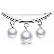 Load image into Gallery viewer, Pearl Fixed Collar Clip Charm Safety Pin
