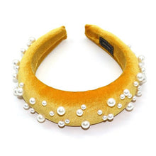 Load image into Gallery viewer, Pearl Headband Special Design Pearl Stone Velvet Hairbands Handmade Women Crown Sponge Thick Head Hoop for Girls Gorgeous Hair Accessories For Women
