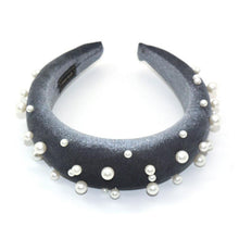 Load image into Gallery viewer, Pearl Headband Special Design Pearl Stone Velvet Hairbands Handmade Women Crown Sponge Thick Head Hoop for Girls Gorgeous Hair Accessories For Women
