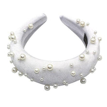 Load image into Gallery viewer, Pearl Headband Special Design Pearl Stone Velvet Hairbands Handmade Women Crown Sponge Thick Head Hoop for Girls Gorgeous Hair Accessories For Women
