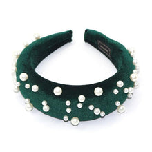 Load image into Gallery viewer, Pearl Headband Special Design Pearl Stone Velvet Hairbands Handmade Women Crown Sponge Thick Head Hoop for Girls Gorgeous Hair Accessories For Women
