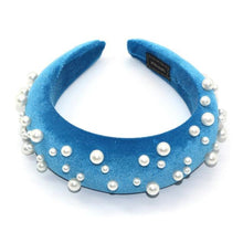 Load image into Gallery viewer, Pearl Headband Special Design Pearl Stone Velvet Hairbands Handmade Women Crown Sponge Thick Head Hoop for Girls Gorgeous Hair Accessories For Women
