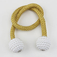 Load image into Gallery viewer, Pearl Magnetic Curtain Clip Tieback Home Decor Buckle Curtain Holder Hanging Ball Rope Straps Holdbacks Room Accessories Strong Magnetic Curtain Tiebacks Pearl Decorative Rope Window Holdbacks For Drapes Home Office
