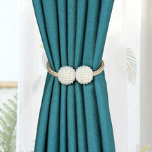 Load image into Gallery viewer, Pearl Magnetic Curtain Clip Tieback Home Decor Buckle Curtain Holder Hanging Ball Rope Straps Holdbacks Room Accessories Strong Magnetic Curtain Tiebacks Pearl Decorative Rope Window Holdbacks For Drapes Home Office
