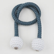 Load image into Gallery viewer, Pearl Magnetic Curtain Clip Tieback Home Decor Buckle Curtain Holder Hanging Ball Rope Straps Holdbacks Room Accessories Strong Magnetic Curtain Tiebacks Pearl Decorative Rope Window Holdbacks For Drapes Home Office
