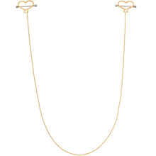 Load image into Gallery viewer, Gold Tone Heart to Heart Dangle Nipple Chain
