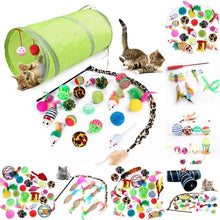 Load image into Gallery viewer, Pets Cat Toys Mouse Shape Balls Shapes Cat Interactive Pet Toys Assortments Foldable Rainbow Tunnel Cat Feather Interactive Feather Toy Fluffy Mouse Cat Love New Pet Toy Funny Cat Stick Mouse Supplies Value Bundle
