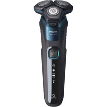 Load image into Gallery viewer, Philips Wet &amp; Dry Shaver 5000 with SkinIQ Tech + Shave Heads, Charging &amp; Cleaning Base (Refurbished)
