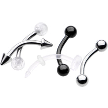Load image into Gallery viewer, 16G 5/16 Curved Barbell Eyebrow Ring Set of 5
