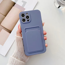 Load image into Gallery viewer, Phone Case For Iphone 11 12 13 Pro Max 14 Pro Soft Silicone Wallet Card Holder Cover Soft Silicone Wallet Card Holder Cover Cute Card Holder Pocket
