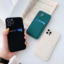 Load image into Gallery viewer, Phone Case For Iphone 11 12 13 Pro Max 14 Pro Soft Silicone Wallet Card Holder Cover Soft Silicone Wallet Card Holder Cover Cute Card Holder Pocket
