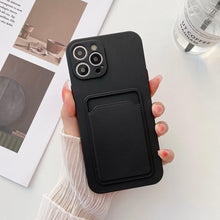 Load image into Gallery viewer, Phone Case For Iphone 11 12 13 Pro Max 14 Pro Soft Silicone Wallet Card Holder Cover Soft Silicone Wallet Card Holder Cover Cute Card Holder Pocket
