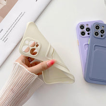 Load image into Gallery viewer, Phone Case For Iphone 11 12 13 Pro Max 14 Pro Soft Silicone Wallet Card Holder Cover Soft Silicone Wallet Card Holder Cover Cute Card Holder Pocket

