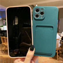 Load image into Gallery viewer, Phone Case For iphone 11 12 13 pro max XR X XS Max 12 mini 12 pro Soft Silicone Wallet Card Holder Cover For iPhone Wallet Case Compatible with iPhone 13 Secure Card Wallet Case
