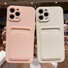 Load image into Gallery viewer, Phone Case For iphone 11 12 13 pro max XR X XS Max 12 mini 12 pro Soft Silicone Wallet Card Holder Cover For iPhone Wallet Case Compatible with iPhone 13 Secure Card Wallet Case
