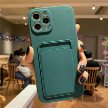 Load image into Gallery viewer, Phone Case For iphone 11 12 13 pro max XR X XS Max 12 mini 12 pro Soft Silicone Wallet Card Holder Cover For iPhone Wallet Case Compatible with iPhone 13 Secure Card Wallet Case
