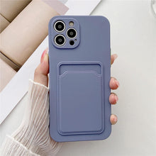 Load image into Gallery viewer, Phone Case For iphone 11 12 13 pro max XR X XS Max 12 mini 12 pro Soft Silicone Wallet Card Holder Cover For iPhone Wallet Case Compatible with iPhone 13 Secure Card Wallet Case
