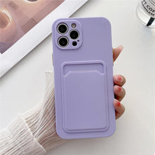 Load image into Gallery viewer, Phone Case For iphone 11 12 13 pro max XR X XS Max 12 mini 12 pro Soft Silicone Wallet Card Holder Cover For iPhone Wallet Case Compatible with iPhone 13 Secure Card Wallet Case
