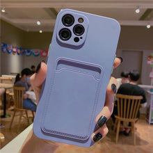 Load image into Gallery viewer, Phone Case For iphone 11 12 13 pro max XR X XS Max 12 mini 12 pro Soft Silicone Wallet Card Holder Cover For iPhone Wallet Case Compatible with iPhone 13 Secure Card Wallet Case
