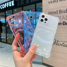 Load image into Gallery viewer, Phone Case For IPhone 12 13 14 Mini Case For iphone Cute Case Cover Soft Silicone Wallet Card Holder Clear Heavy Duty Protective Crystal Clear Back Cover with Shockproof Bumper Case
