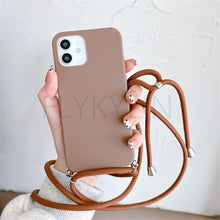 Load image into Gallery viewer, Phone Case  Strap Cord Chain Phone Case For Xiaomi Redmi Note 10 9 10S 9S Pro Max 10 9 9A 9C Cover Mi POCO X3 NFC Pro 12 Pro 11 Lite Crossbody Case Soft Matte Phone Holder with Neck Strap
