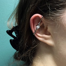 Load image into Gallery viewer, Clear Gem Rhombus Illusion Non Pierced Industrial Barbell

