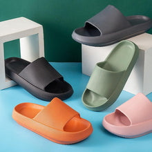 Load image into Gallery viewer, Pillow Slides Slippers Comfy Shoes Non-slip Bathroom Home Thicked Bottom Slippers Women's Sandals Summer Flip Flops Open Toe Pillow Shower Shoes EVA Slides Soft Spa Cloud Slippers
