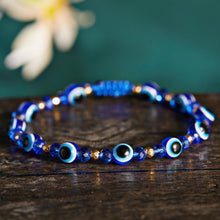 Load image into Gallery viewer, Pinky Promise Blue Bracelet Sets Colorful Crystal Bead Rope Chain Lucky Couple Bracelets Colorful Eye Bracelets Handmade Braided Rope Bracelets For Women Friendship Charm Jewelry
