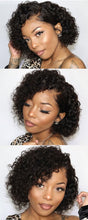 Load image into Gallery viewer, Pixie Cut Short Curly Lace Front Human Hair Wigs for Black Women Brazilian Water Deep Wave Side Part Bob Wig Transparent Lace Wigs For Black Women Gifts for Girlfriends
