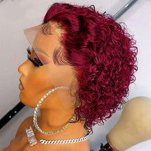 Load image into Gallery viewer, Pixie Cut Short Curly Wig Human Hair Wigs Pre Plucked Brazilian Deep Water Wave Virgin Lace Front Wig For Women With Baby Hair Wigs For Black Women Gifts for Girlfriends
