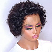 Load image into Gallery viewer, Pixie Cut Wig Short Bob Curly Lace Frontal Human Hair Wig Transparent Lace Wig For Women Deep Wave Human Hair Wigs For Black Women Gifts for Girlfriends
