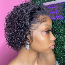 Load image into Gallery viewer, Pixie Cut Wig Short Bob Curly Lace Frontal Human Hair Wig Transparent Lace Wig For Women Deep Wave Human Hair Wigs For Black Women Gifts for Girlfriends
