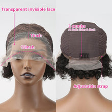 Load image into Gallery viewer, Pixie Cut Wig Short Curly Human Hair Wigs Human Hair Wig 13X1 Transparent Lace Wig For Women Human Hair Pre Plucked Baby Hair Wigs For Black Women
