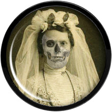 Load image into Gallery viewer, Undead Bride and Groom Halloween Black Anodized Plug Set 9/16
