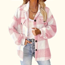 Load image into Gallery viewer, Plaid Pattern Button Front Jacket, Elegant Long Sleeve Warm Outerwear For Fall &amp; Winter
