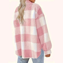 Load image into Gallery viewer, Plaid Pattern Button Front Jacket, Elegant Long Sleeve Warm Outerwear For Fall &amp; Winter
