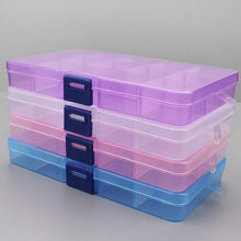 Load image into Gallery viewer, Plastic Storage Boxes Slots Adjustable Packaging Transparent Tool Case Craft Organizer Box Jewelry Accessories Rectangle Plastic Jewelry Box with Movable Dividers Earring Storage Containers
