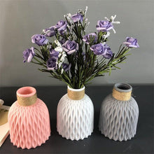 Load image into Gallery viewer, Plastic Vases Anti-ceramic Unbreakable Basket Imitation Rattan Flower Vase For Home Décor Desktop Decoration Living Room Office or Bookshelf
