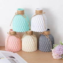 Load image into Gallery viewer, Plastic Vases Anti-ceramic Unbreakable Basket Imitation Rattan Flower Vase For Home Décor Desktop Decoration Living Room Office or Bookshelf
