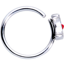 Load image into Gallery viewer, 20G 5/16 Red Gem Crescent Moon Seamless Circular Ring
