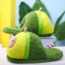 Load image into Gallery viewer, Plush Avocado Slippers Fruit Toys Cute Warm Winter Shoes Women Indoor Household Slippers With Fuzzy Plush Faux Fur Comfy Memory Foam Slip On House Shoes
