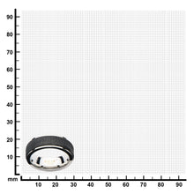 Load image into Gallery viewer, Mens Center Solid Carbon Fiber Ridged Stainless Steel Ring
